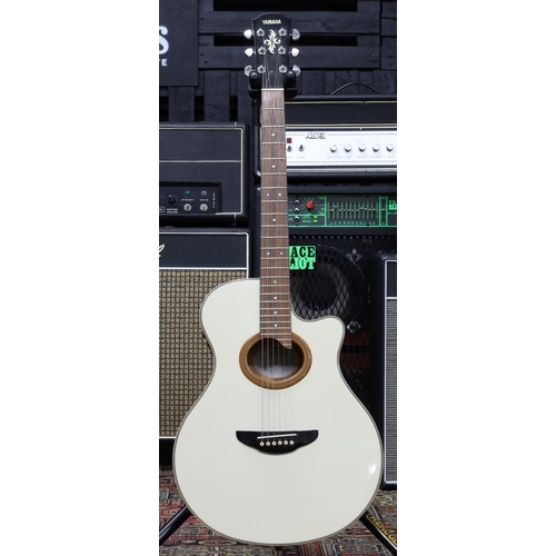 992 - Yamaha APX-6 electro-acoustic guitar, white finish with synthetic back, with gig bag... 