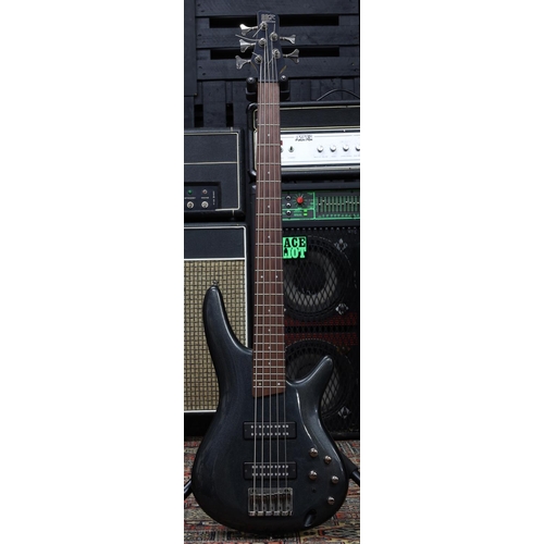 998 - 2018 Soundgear by Ibanez SR305E bass guitar, made in Indonesia; Body: black metallic finish, large f... 