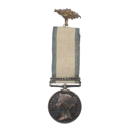 1137 - Naval General Service Medal 1848, awarded to James S. Mann Midshipman, with Syria clasp... 