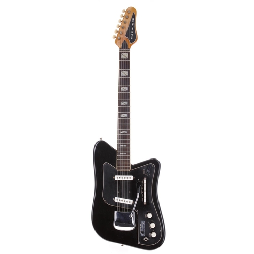 917 - 1960s Vox Marauder electric guitar, made in England; Body: black finish, minor surface scratches but... 