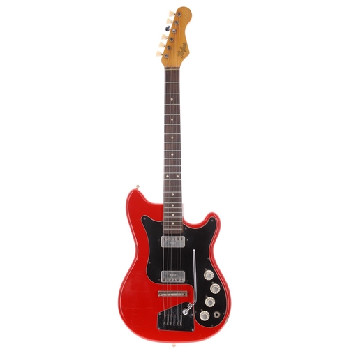 931 - Hofner Colorama II electric guitar, made in Germany, circa 1964; Body: red finish with lacquer crack... 