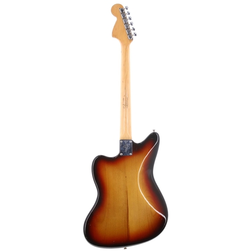 938 - 1975 Fender Jazzmaster electric guitar, made in USA; Body: three-tone sunburst finish, lower control... 