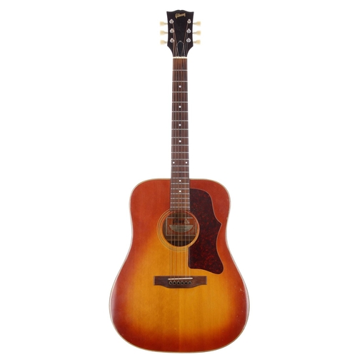 942 - 1970s Gibson J-45 Deluxe acoustic guitar, made in USA; Back and sides: mahogany with shell binding, ... 