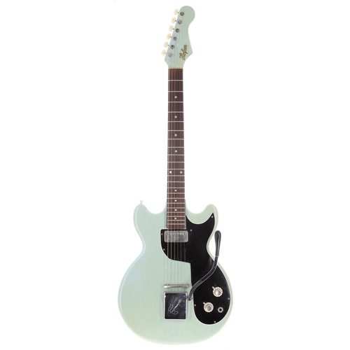 947 - Hofner Colorama I electric guitar, made in Germany, circa 1963; Body: sky blue refinish, discolourat... 