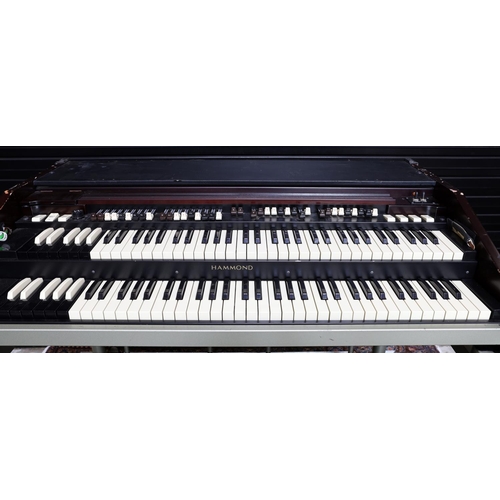 344 - Status Quo - stage used Hammond B3 portable electronic organ, ser. no. 11050079, with foot pedal and... 