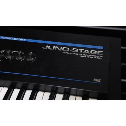 345 - Status Quo - stage used Roland Juno-Stage 128 Voice Expandable synthesizer keyboard, made in China, ... 