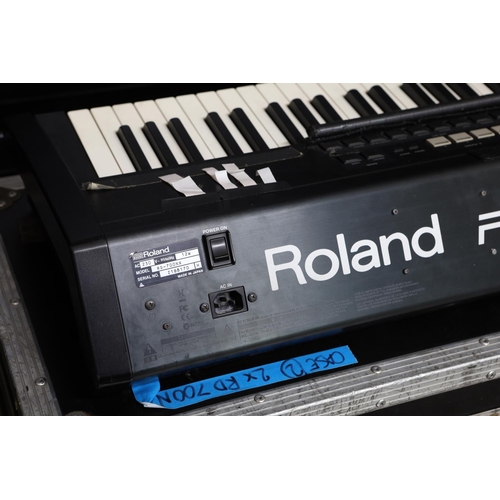 347 - Status Quo - stage used Roland RD-700NX digital stage piano, made in Japan, ser. no. Z1B8170, with e... 