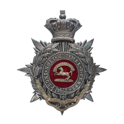 1150 - The Liverpool Regiment, 4th Volunteer Battalion helmet badge, the metal eight point star plate with ... 