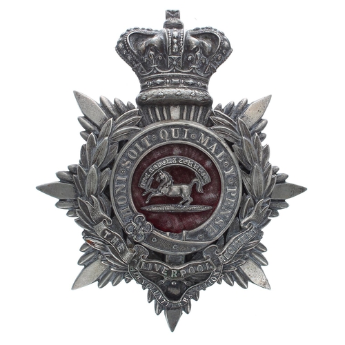 1150 - The Liverpool Regiment, 4th Volunteer Battalion helmet badge, the metal eight point star plate with ... 