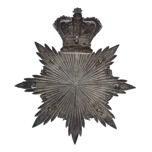 1157 - The 3rd Royal Lancashire Militia helmet badge, the metal Brunswick Star around a laurel garland... 