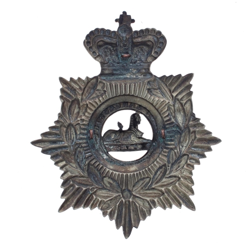 1158 - The East Lancashire 2nd Volunteer Battalion helmet badge, the metal Brunswick Star around a lau... 