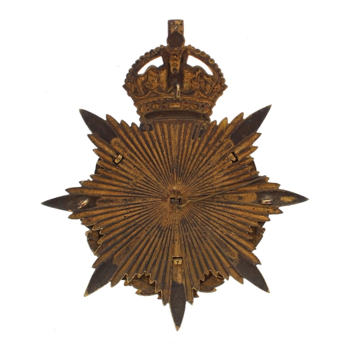 1159 - The North Staffordshire Regiment helmet badge, the Brunswick Star plate around a laurel garland and ... 