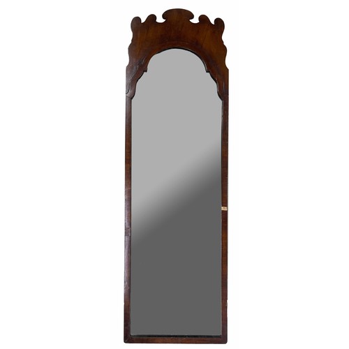 1425 - Georgian walnut fretwork rectangular wall mirror, 15