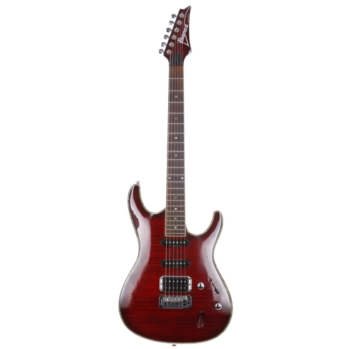 973 - 2016 Ibanez SA Series electric guitar, made in Korea; Body: trans red figured maple top upon basswoo... 