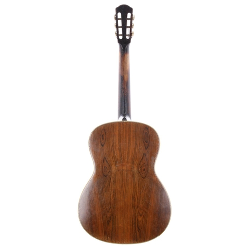 975 - Interesting early 20th Century acoustic guitar; Back and sides: Brazilian rosewood, scratches and ma... 