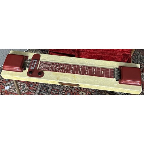 932 - 1960s Harlin Brothers Multi-Kord pedal steel guitar, pearl finish, within original hard case... 