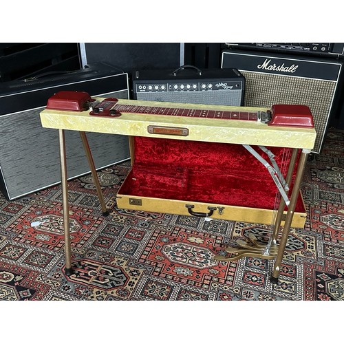 932 - 1960s Harlin Brothers Multi-Kord pedal steel guitar, pearl finish, within original hard case... 