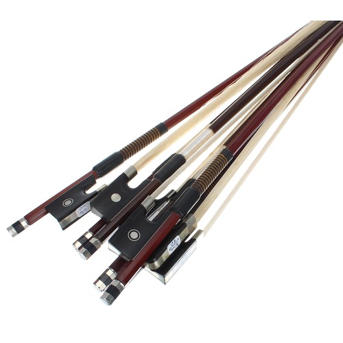 3203 - Six various three-quarter size violin and viola bows (6)