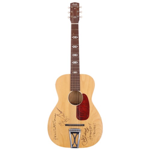 469 - Autograhed 1960s Stella Harmony H927 parlour guitar signed by David 'Honeyboy' Edwards, Robert Lockw... 