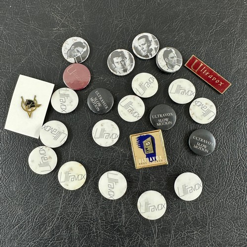 171 - Chris Cross (Ultravox) - selection of over twenty original Ultravox pin badges including a full face... 