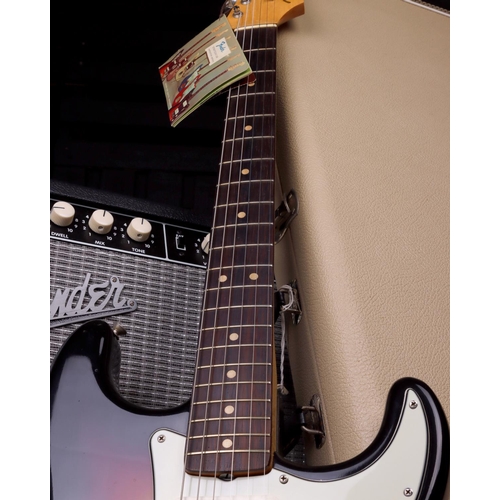 786 - 1963 Fender Stratocaster electric guitar, made in USA; Body: three-tone sunburst finish, a few very ... 