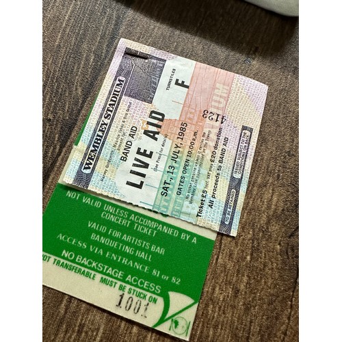 122 - Chris Cross (Ultravox) - Live Aid interest to include Chris' personal ticket stub and pass for the s... 