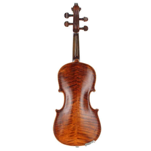 3004 - Interesting 19th century German quarter size violin, 10 9/16