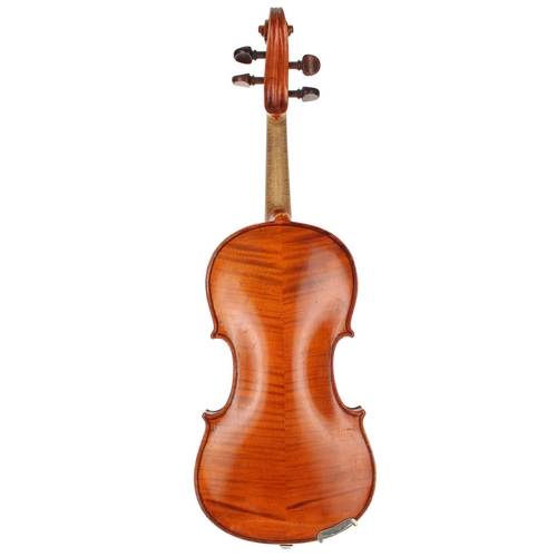 3005 - Late 19th century German half size violin, 12 1/2