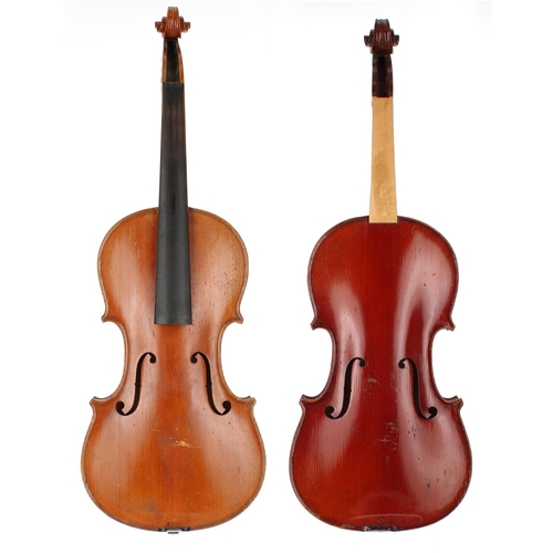 3008 - German three-quarter size violin circa 1920, 13 1/4