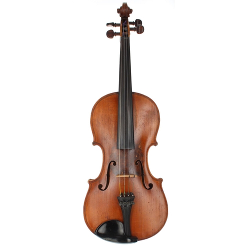 3020 - Late 19th century German violin, 14 3/16