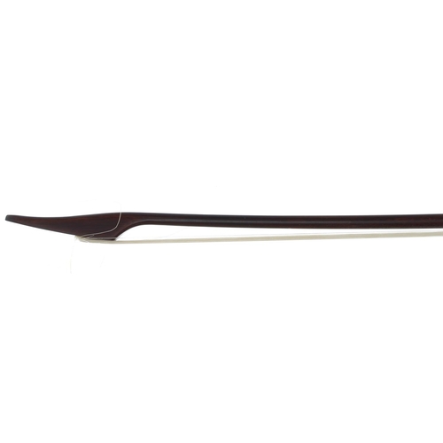 3299 - Contemporary Baroque style bow, with ebony frog and turned ebony adjuster, 55gm