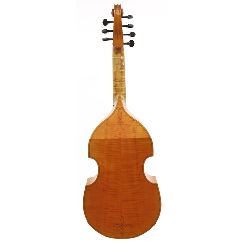 3482 - Good English bass viol by Malcolm Bailey, labelled Dolmetsch, May 1992, no. 2 and signed on the labe... 