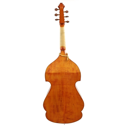 3490 - Good modern English bass viol by and labelled D.W. Holden, Mankinholes, Todmorden, anno domini 1982,... 