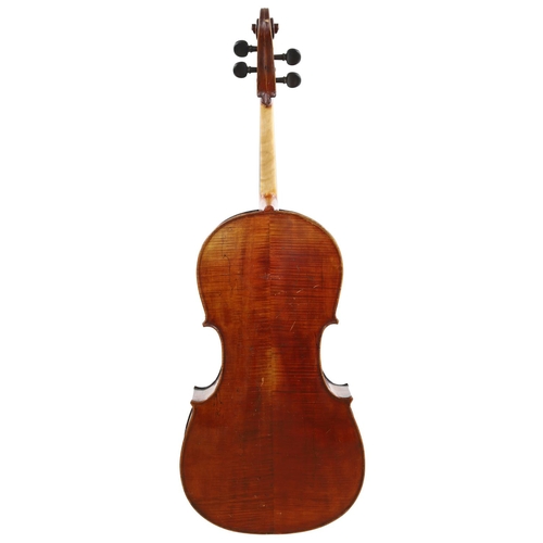 3504 - Late 19th century Dresden violoncello in need of restoration, 29 1/8