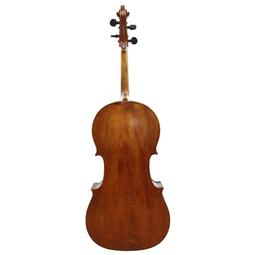 3515 - 19th century French violoncello for restoration, the two piece back of plainish wood with similar wo... 