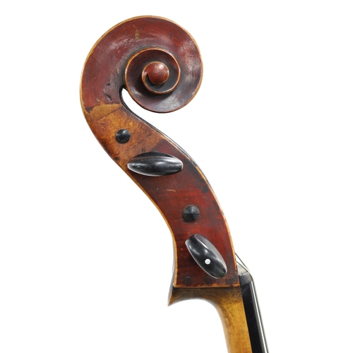 3527 - Mittenwald violoncello circa 1880, unlabelled, the two piece back of very faint medium curl with sim... 