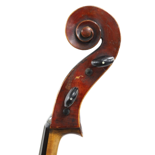 3527 - Mittenwald violoncello circa 1880, unlabelled, the two piece back of very faint medium curl with sim... 