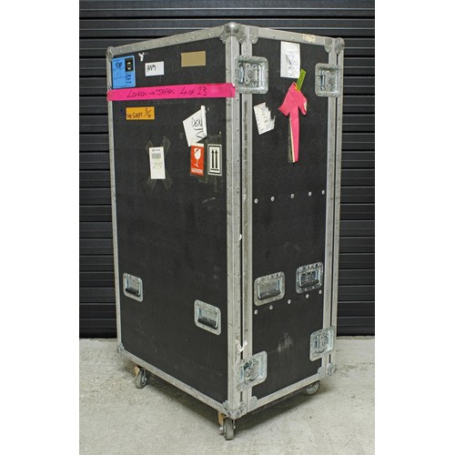 476 - The Script - large heavy duty flight case on wheels bearing 'The Script' stencils and cargo labels, ... 