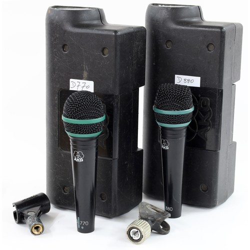 2141 - Two AKG microphones to include an AKG D770 and an AKG D880, both cased (2)*Please note: Gardiner Hou... 