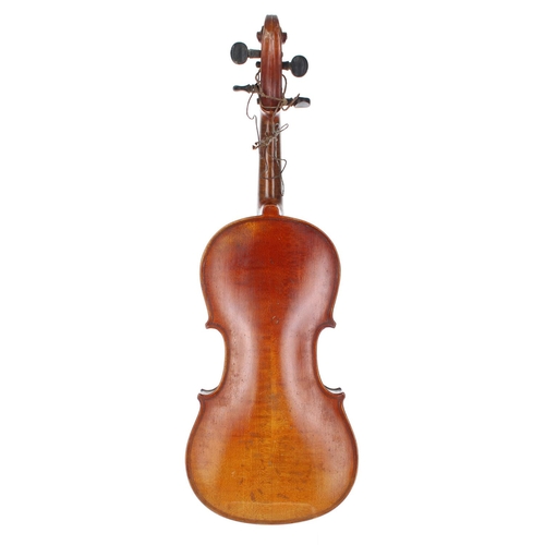 3060 - Early 20th century German half size violin, 12 9/16