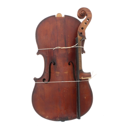 3001 - Six various old interesting violins in need of restoration (6)