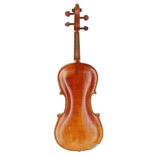 3077 - Early 20th century violin stamped Stainer below the button, 14 1/8