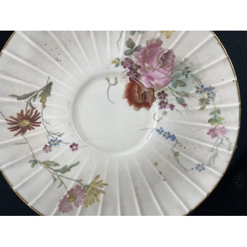 719 - Royal Worcester porcelain Blush Ivory W4158 pattern tea cups and saucers, bearing factory stamps and... 