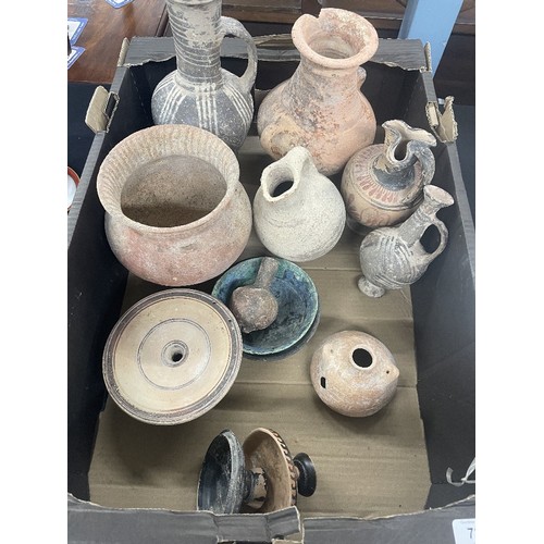 724 - Interesting collection of antique stoneware pottery from the Middle East