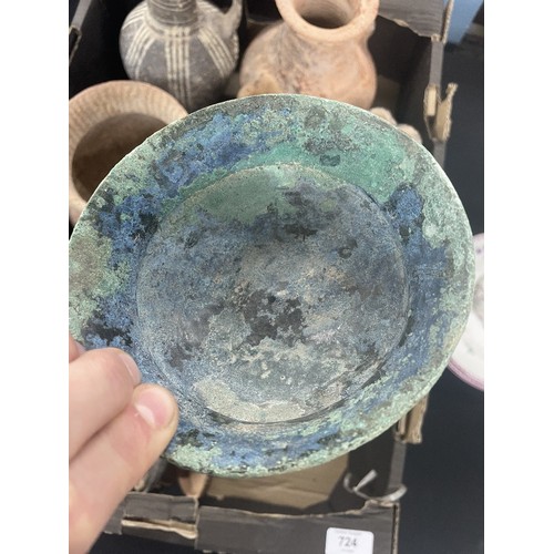 724 - Interesting collection of antique stoneware pottery from the Middle East