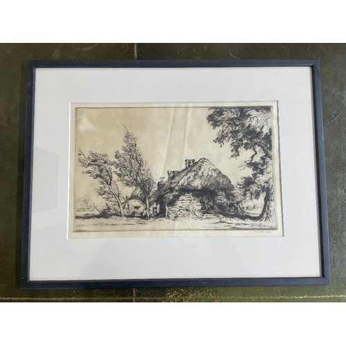 751 - William Palmer Robins (1882-1959), a group of 16 framed etchings on paper, primarily pastoral and co... 