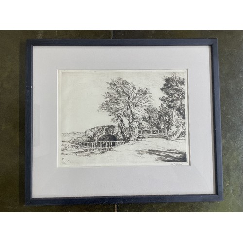 751 - William Palmer Robins (1882-1959), a group of 16 framed etchings on paper, primarily pastoral and co... 