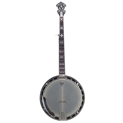 2587 - Good Gibson Mastertone RB4 five-string banjo, circa 2002, bearing the maker's trademark oval sticker... 