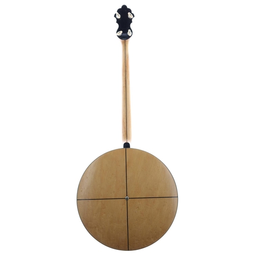 2589 - Gretsch Orchestrella 1926 tenor banjo, with maple banded resonator, geometric mother of pearl inlay ... 