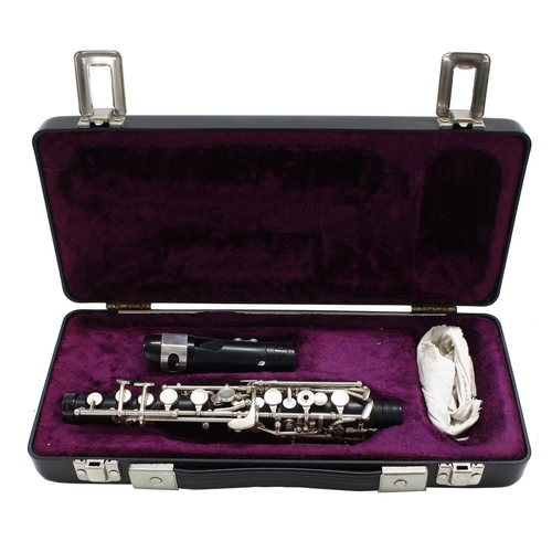 2807 - Interesting modern ebonised end-blown flute by and stamped Strathmann, with simple system keywork, c... 